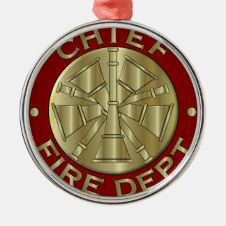 Fire Department Chief Brass Symbol Metal Ornament