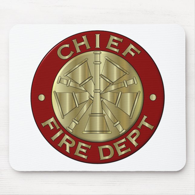 Fire Department Chief Brass Symbol Mouse Pad (Front)