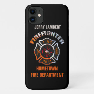 Fire Department Chrome Name Template iPhone 11 Case