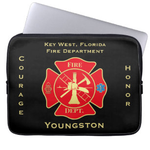 Fire Department Emblem Courage Honour Design Laptop Sleeve