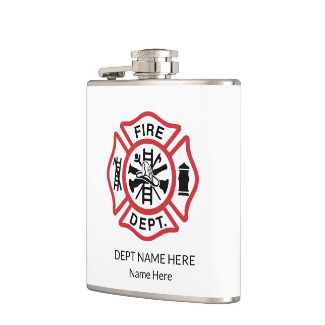 Fire Department Emblem Hip Flask (Left)