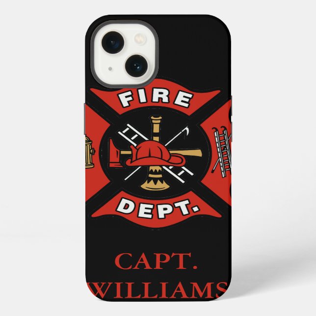 Fire Department Fire Fighter Customized Name iPhone Case (Back)
