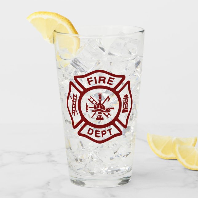 Fire Department Firefighter Badge Glass (Front Ice)