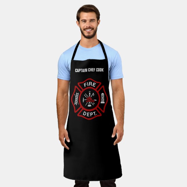 Fire Department Firefighter Red Apron (Worn)