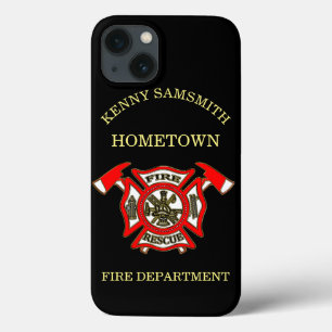 Fire Department Gold And Red Badge With Fire Axes iPhone 13 Case
