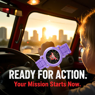 Fire Department Gold And Red Badge With Fire Axes Watch