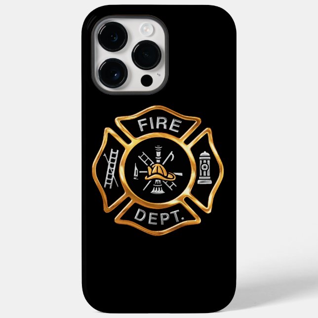 Fire Department Gold Badge Case-Mate iPhone Case (Back)