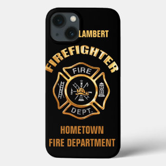 Fire Department Gold Name Template iPhone 13 Case