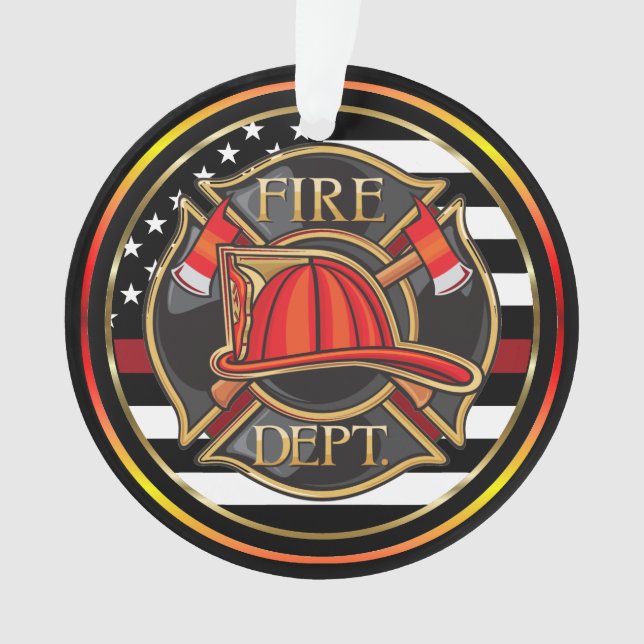 FIRE DEPARTMENT HERO See Back Ornament (Front)