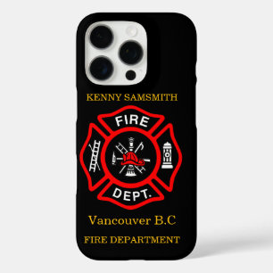 Fire Department logo Black And Red Badge11 iPhone 16 Pro Case