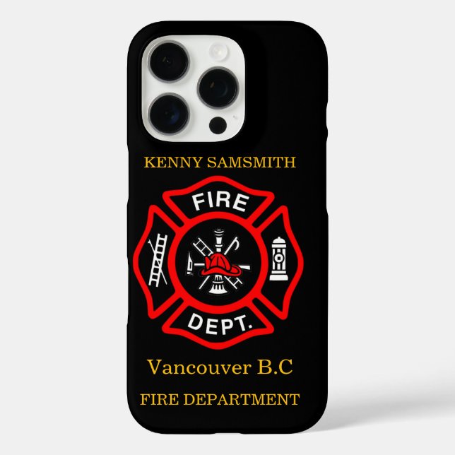 Fire Department logo Black And Red Badge11 Case-Mate iPhone Case (Back)