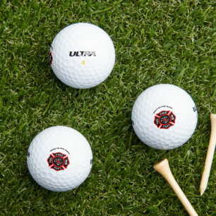 Fire Department logo Black And Red Badge Golf Balls