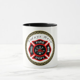 Fire Department logo Black And Red Badge Mug