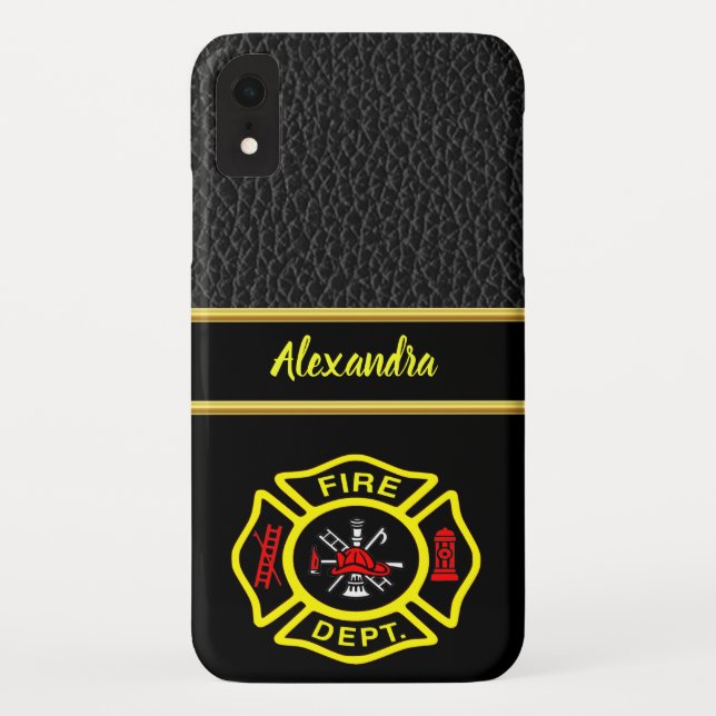 Fire Department logo Black And Yellow Badge Case-Mate iPhone Case (Back)