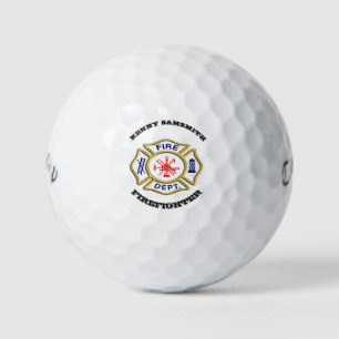 Fire Department logo Blue And White Badge Golf Balls