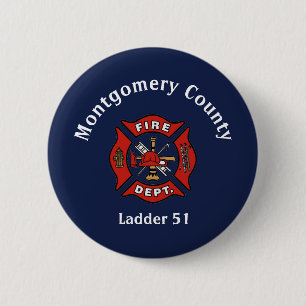 Fire Department Logo Custom   2 Inch Round Button