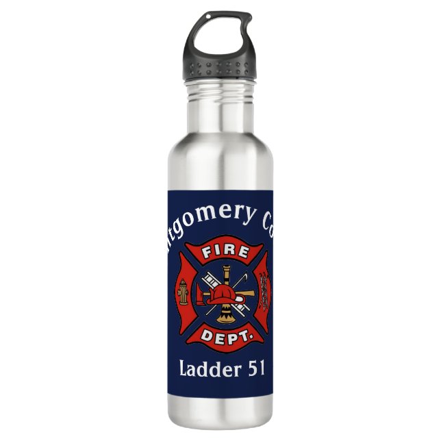 Fire Department Logo Custom  710 Ml Water Bottle (Front)