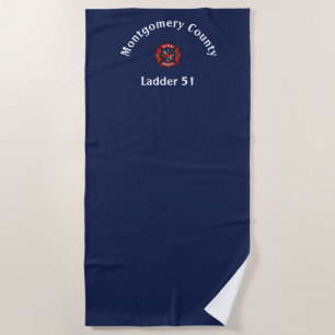 Fire Department Logo Custom  Beach Towel