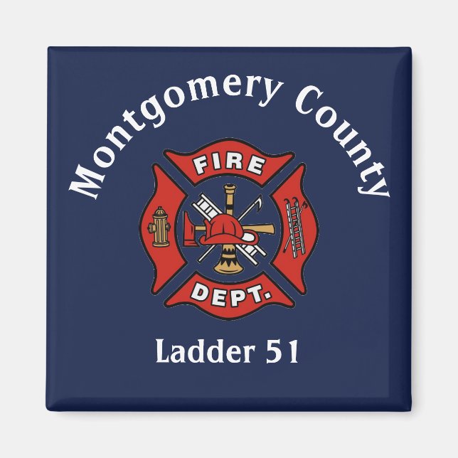 Fire Department Logo Custom Magnet (Front)
