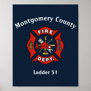 Fire Department Logo Custom   Poster