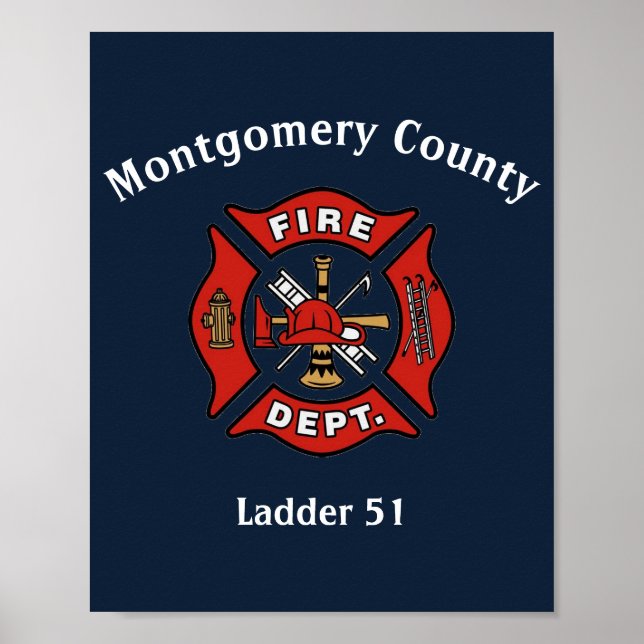Fire Department Logo Custom   Poster (Front)