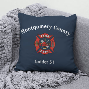 Fire Department Logo Custom Throw Pillow