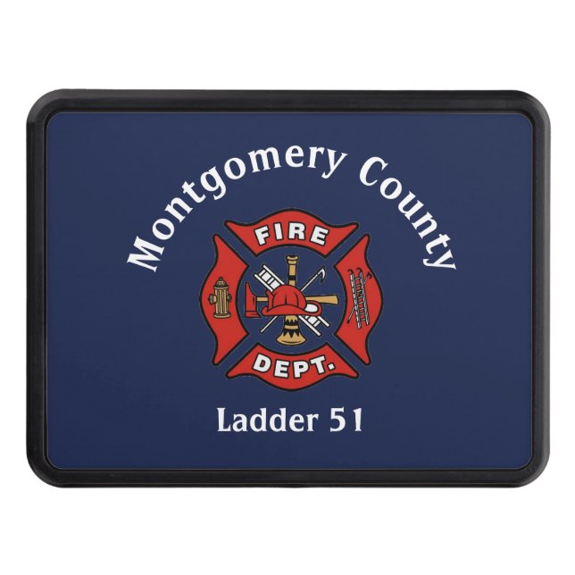 Fire Department Logo Custom  Trailer Hitch Cover (Front)