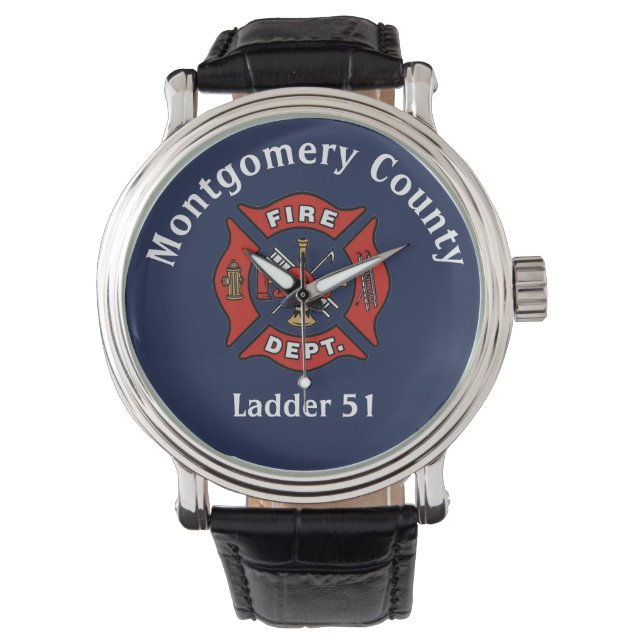 Fire Department Logo Custom Watch (Front)