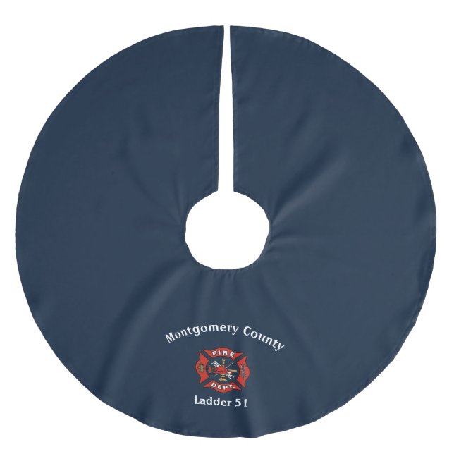 Fire Department Logo Customizable Brushed Polyester Tree Skirt (Front)