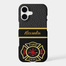 Fire Department logo Gold And Back Badge gold