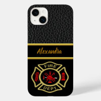Fire Department logo Gold And Back Badge gold
