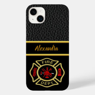 Fire Department logo Gold And Back Badge gold Case-Mate iPhone 14 Plus Case