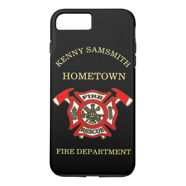 Fire Department logo Gold And Red Badge Case-Mate iPhone Case (Back)