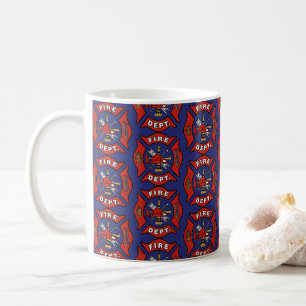 Fire Department Logo Pattern Coffee Mug