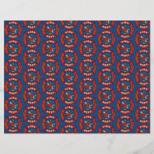 Fire Department Logo Pattern Scrapbook Paper