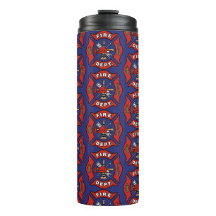 Fire Department Logo Pattern Thermal Tumbler