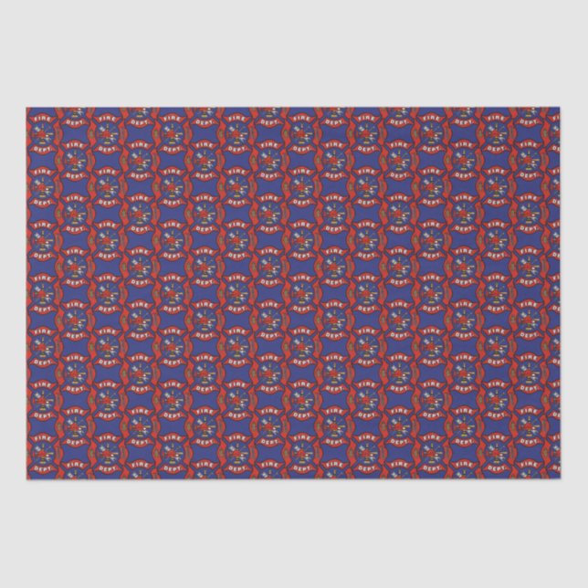 Fire Department Logo Pattern Tissue Paper (Front)
