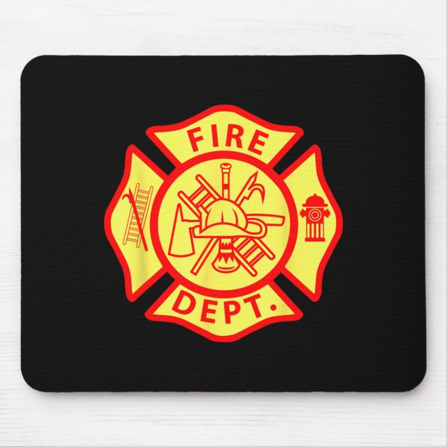 Fire Department Logo Uniform Fireman Symbol Firefi Mouse Pad (Front)