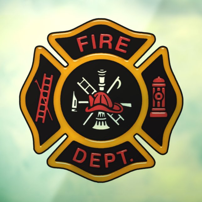 Fire Department Maltese Cross Window Cling (Sheet 3)
