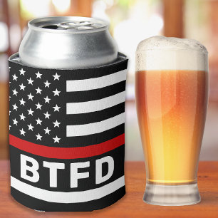 Fire Department Personalized Thin Red Line Can Coo Cooler