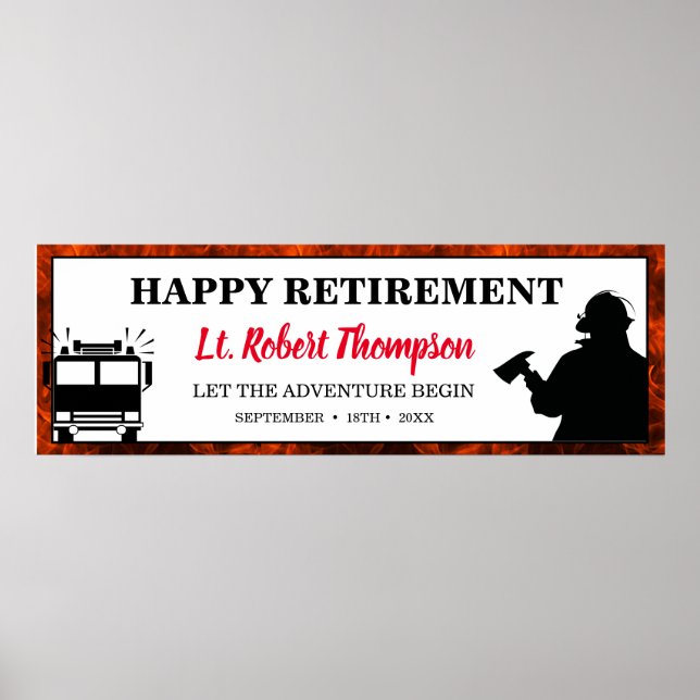 Fire Department Retirement Personalized Poster (Front)