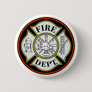 Fire Department Round Badge 2 Inch Round Button