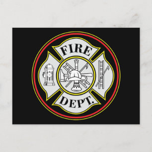 Fire Department Round Badge Postcard