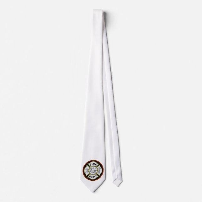 Fire Department Round Badge Tie (Front)