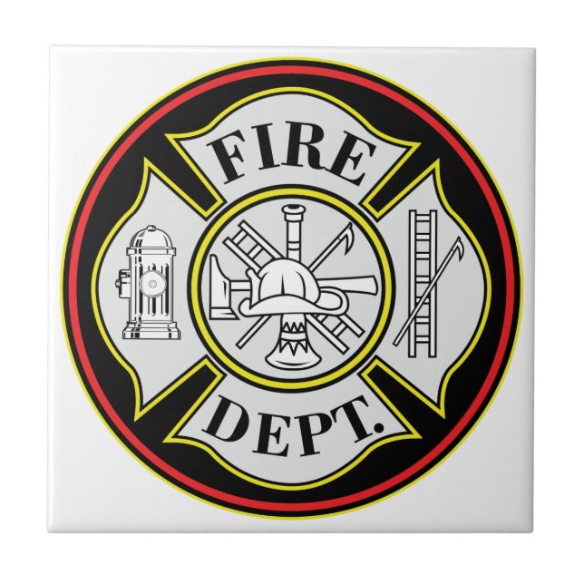 Fire Department Round Badge Tile (Front)