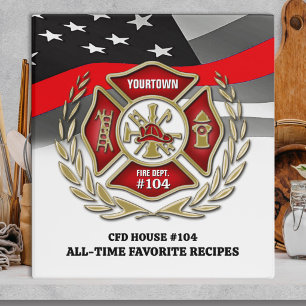 Fire Department Station House Recipe Cookbook Binder