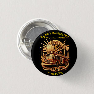 Fire Departments Badge Of Everyday Heroes 1 Inch Round Button