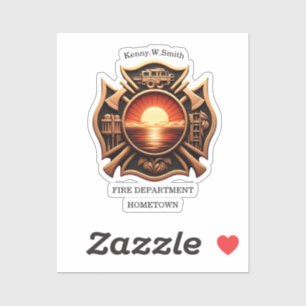 Fire Departments Badge of Honor Black And Red