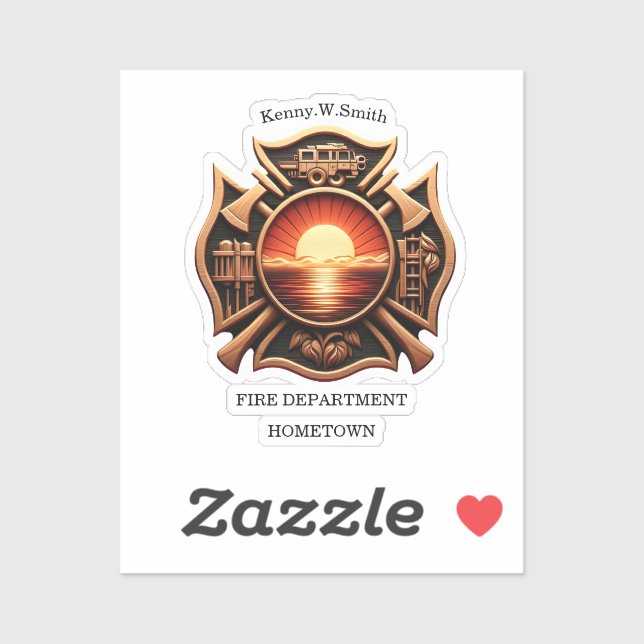 Fire Departments Badge of Honour Black And Red (Sheet)