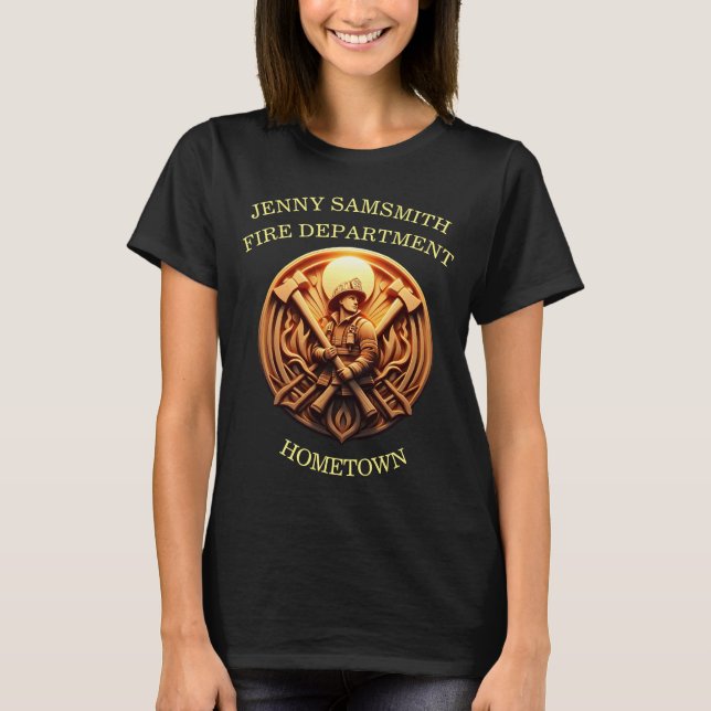 Fire Departments Badge symbolizing bravery T-Shirt (Front)